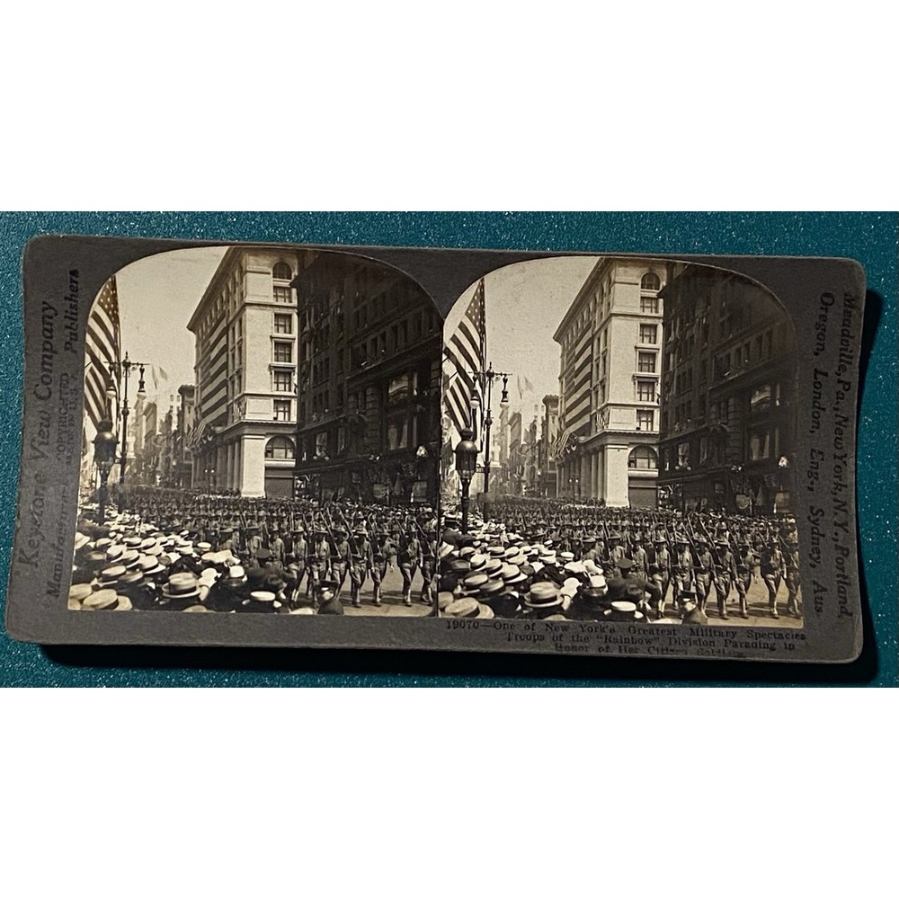 Military Spectacles thousand Men Parade NY New York Keystone Stereoview